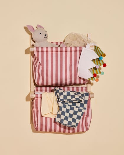 Wall storage textile stripe clay pink