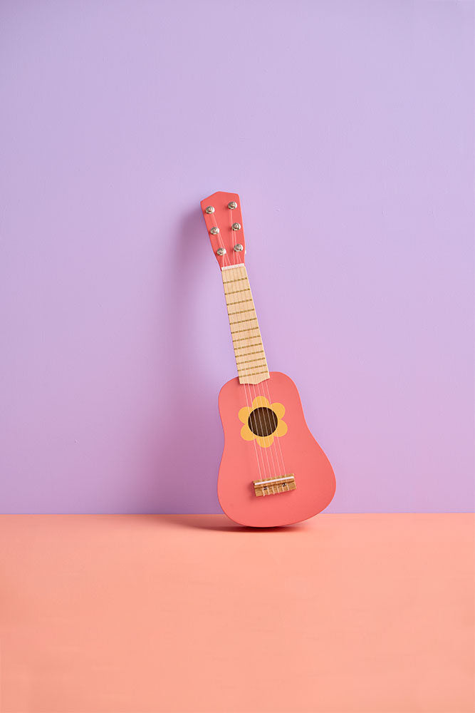 Toy guitar flower pink
