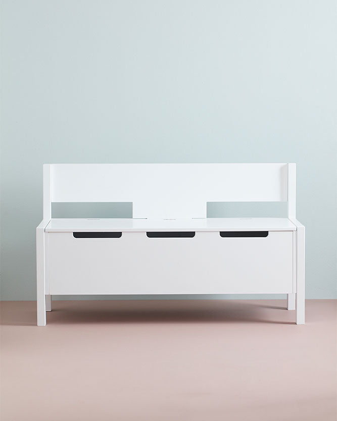 Banc avec rangement blanc