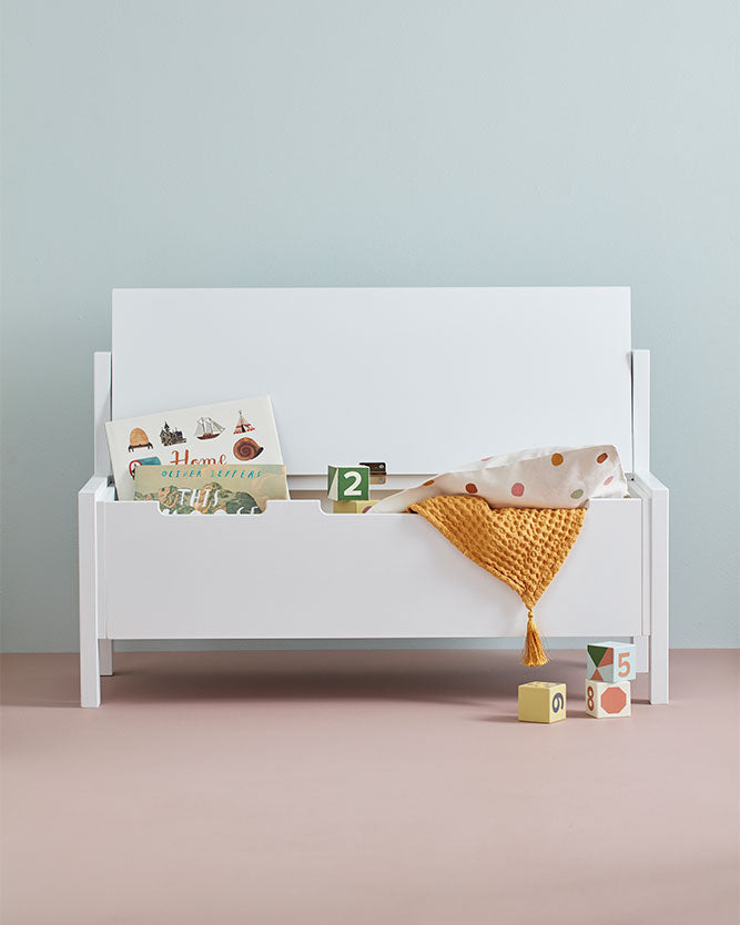 Banc avec rangement blanc