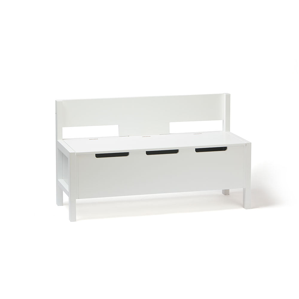 Banc avec rangement blanc