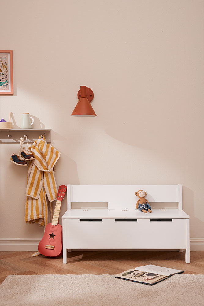 Banc avec rangement blanc