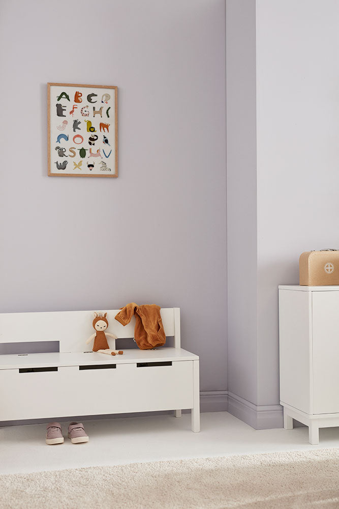 Banc avec rangement blanc