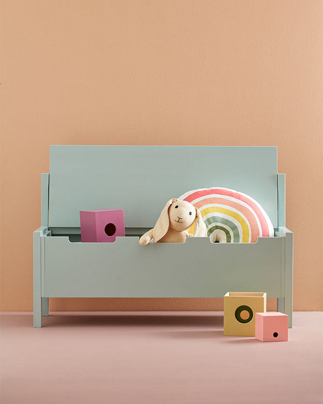 Banc avec rangement vert clair