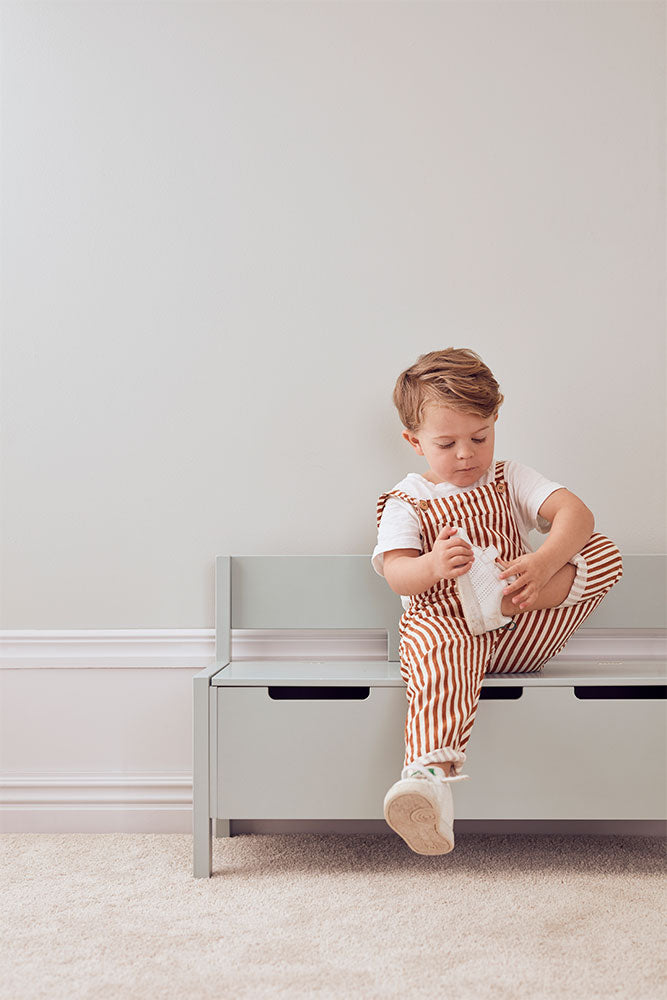 Banc avec rangement vert clair