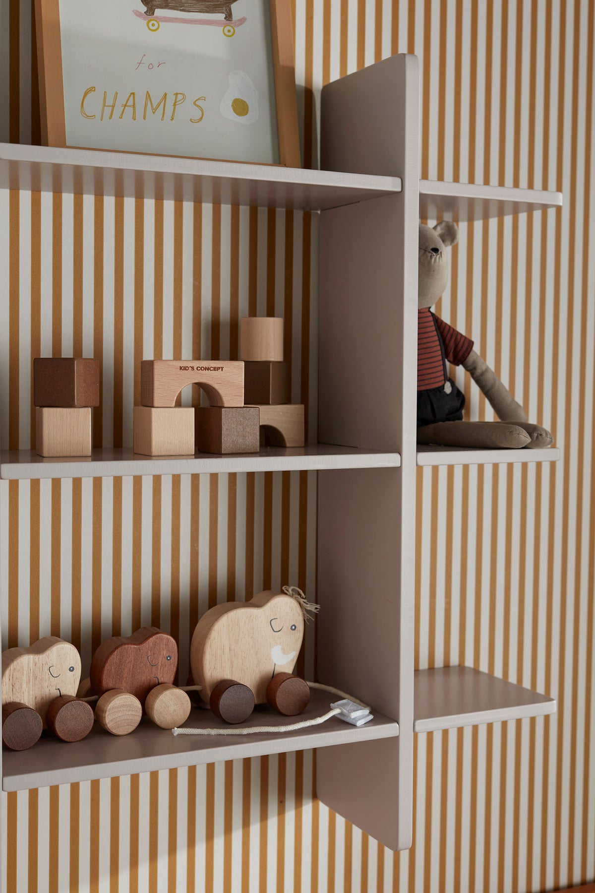 Wall shelf 3 level grey