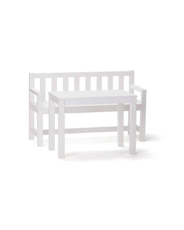 Garden sofa and table set white