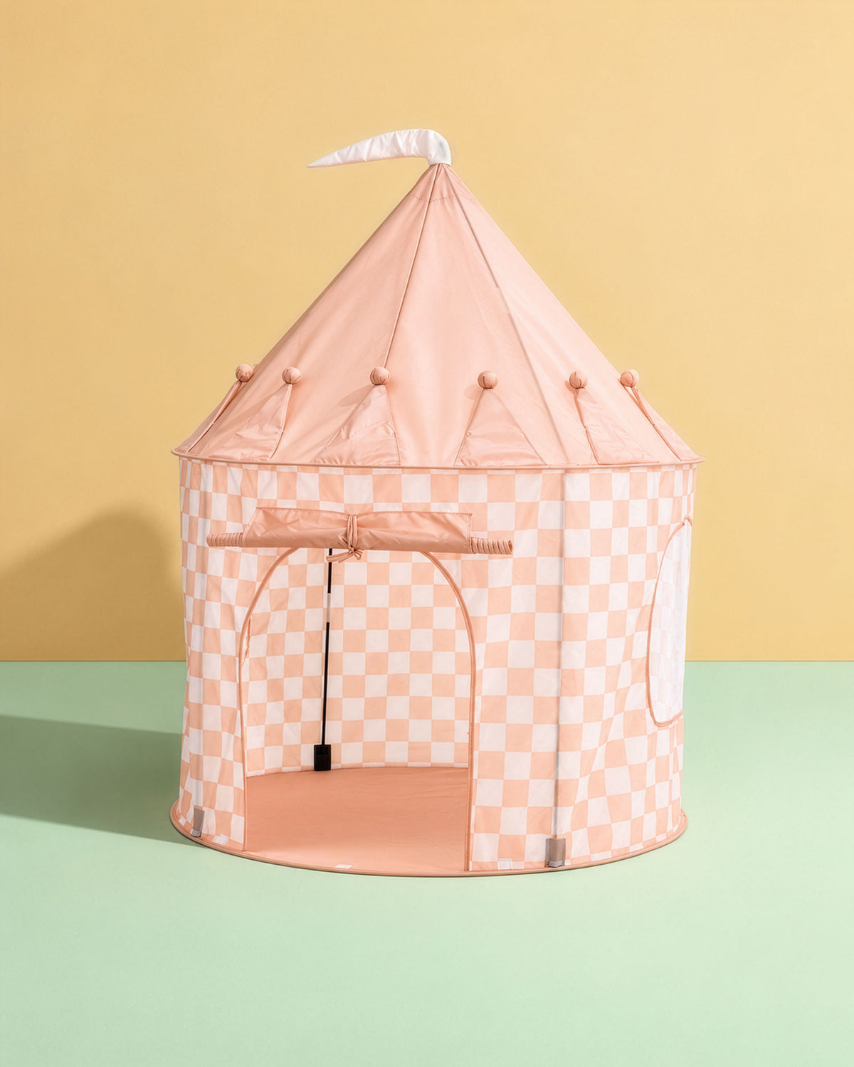 Play tent check apricot