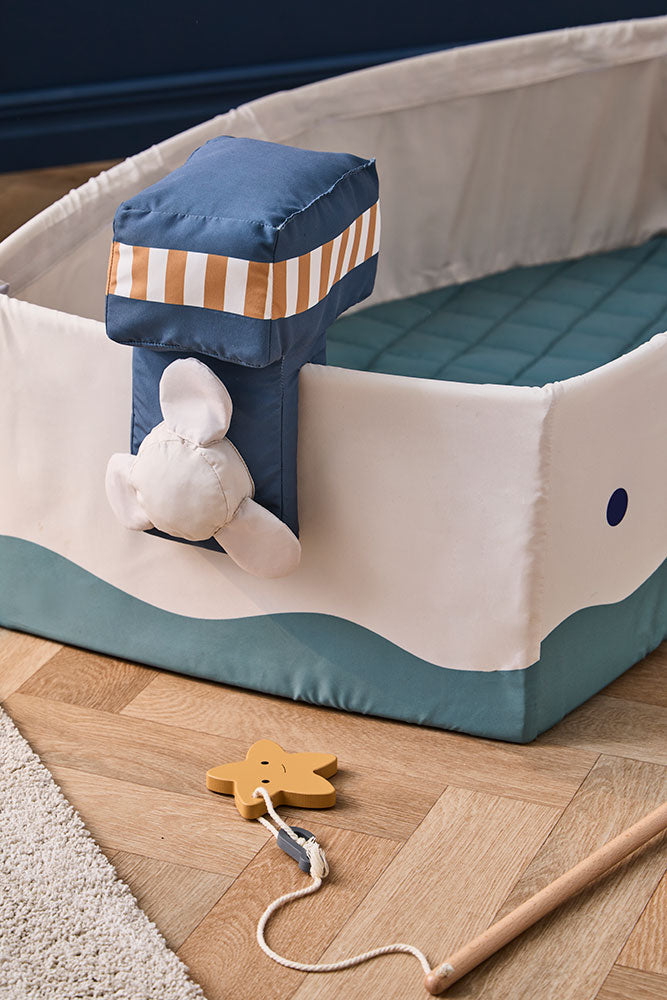 Boat with fishing set