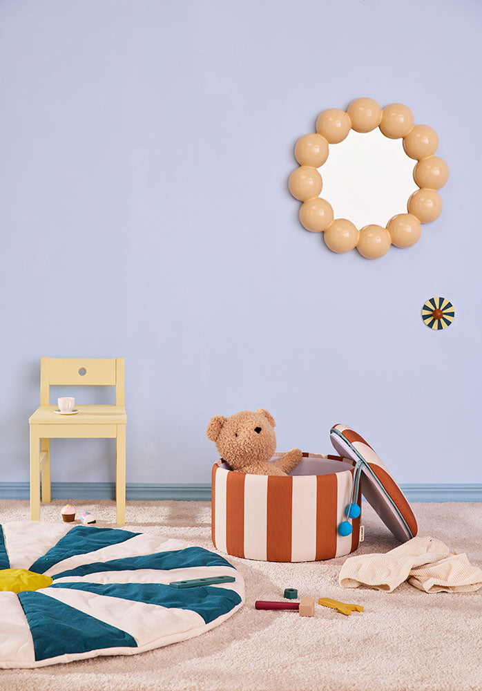 Sittpuff cylinder med förvaring brun 30 cm