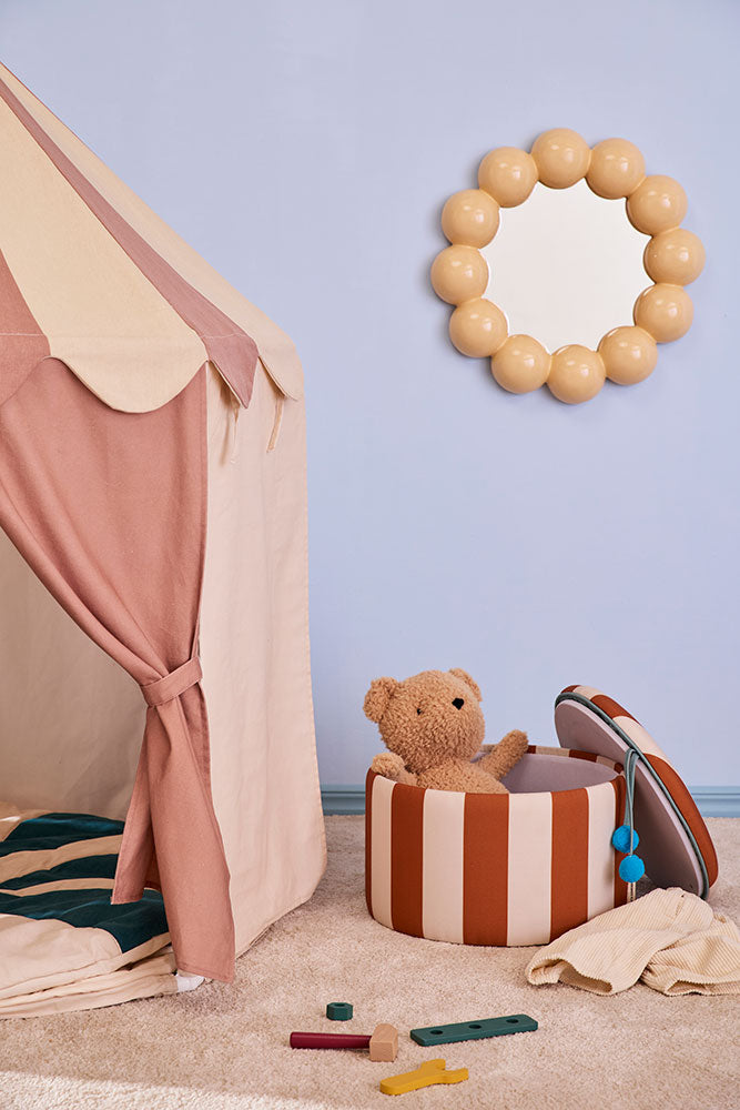 Sittpuff cylinder med förvaring brun 30 cm