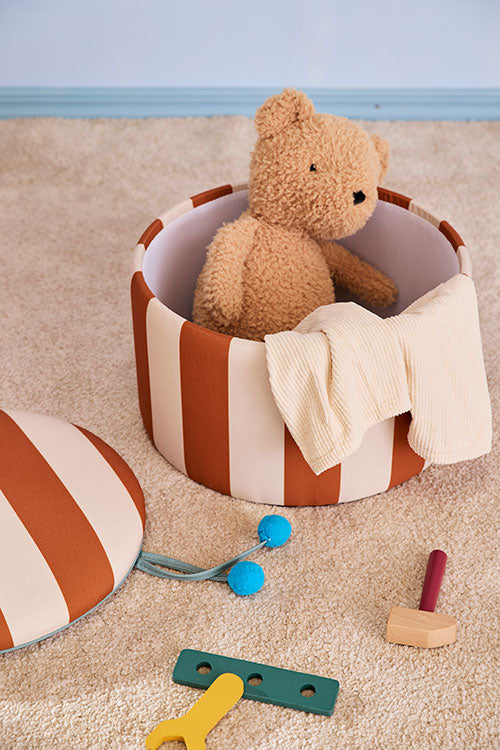 Sittpuff cylinder med förvaring brun 30 cm
