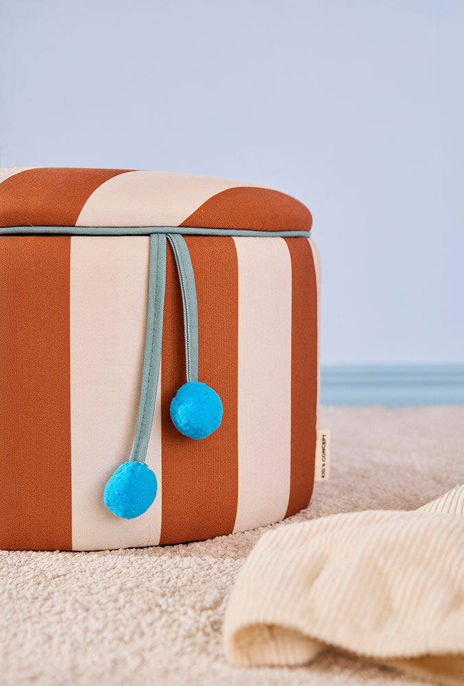 Sittpuff cylinder med förvaring brun 30 cm