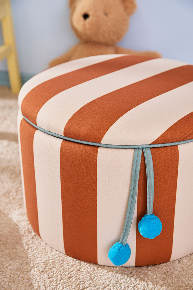 Sittpuff cylinder med förvaring brun 30 cm