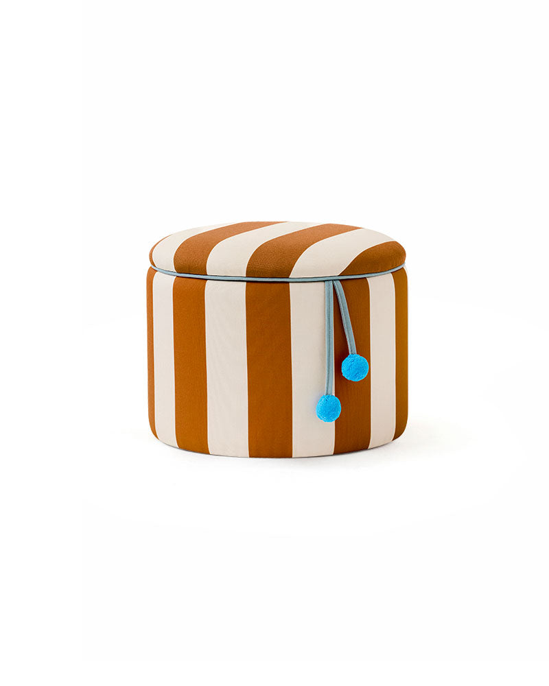 Sittpuff cylinder med förvaring brun 30 cm