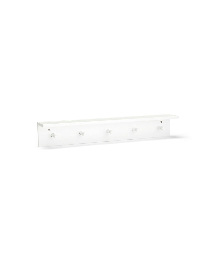 Kid's shelf with hooks white