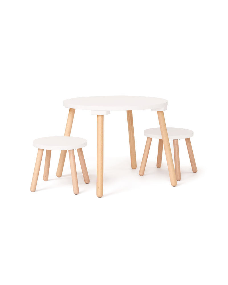 Table and stools white