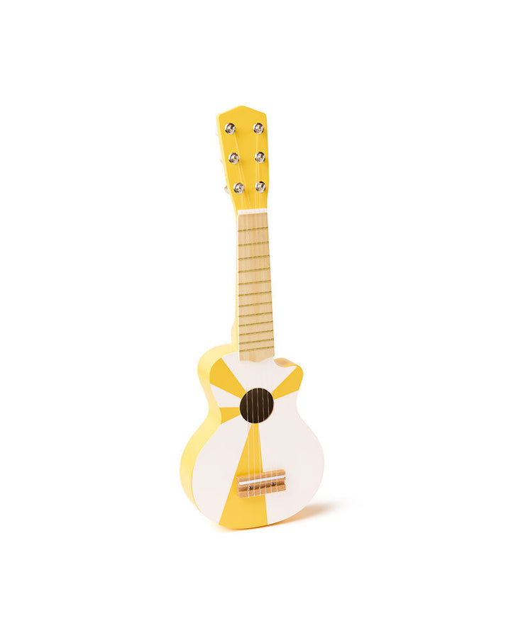 Toy guitar yellow white