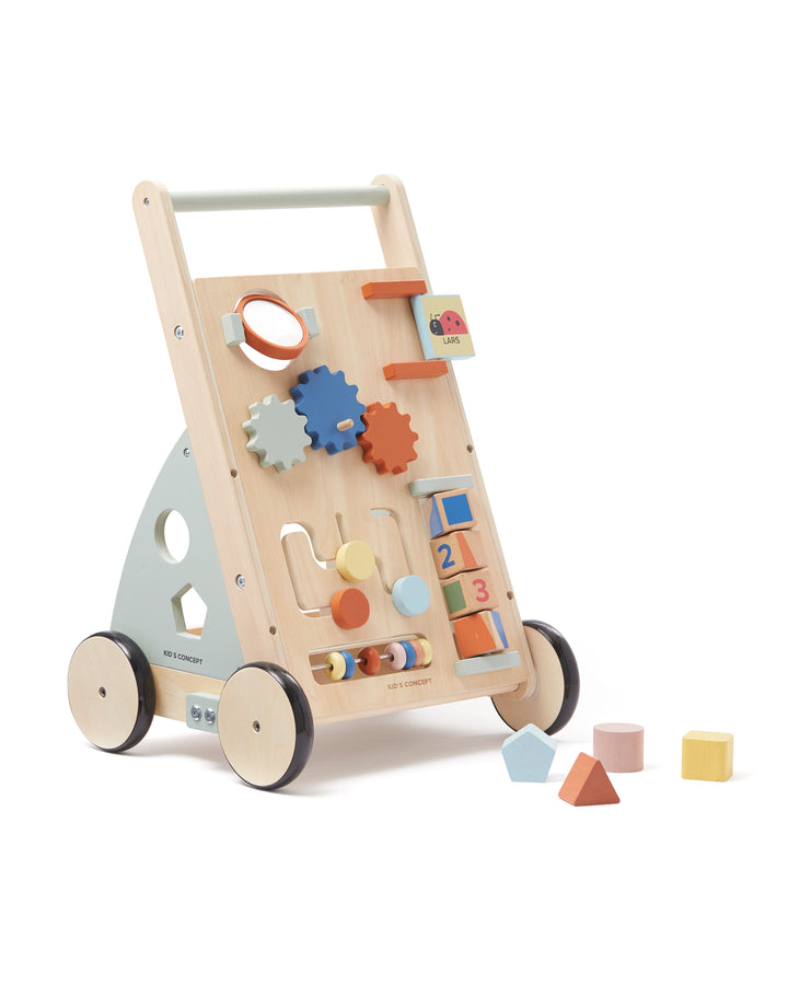 Baby walker with activity board