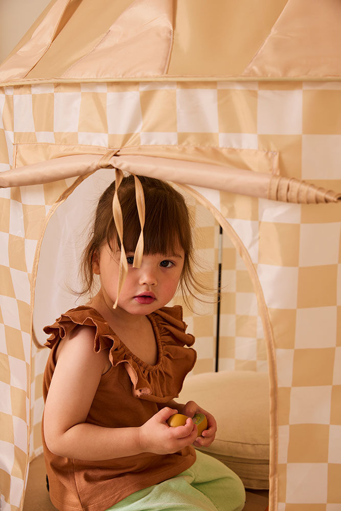Play tent check yellow