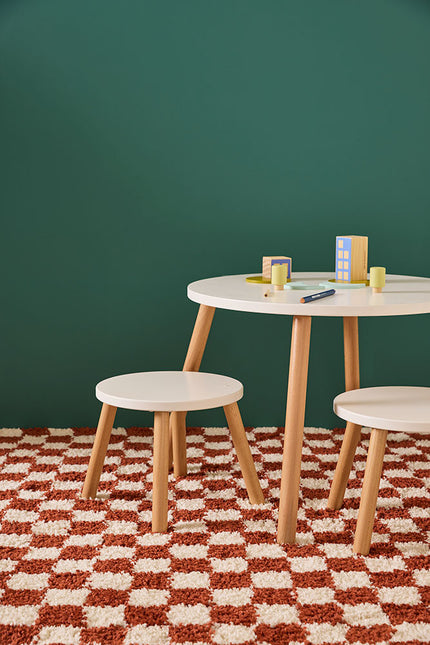 Table and stools white