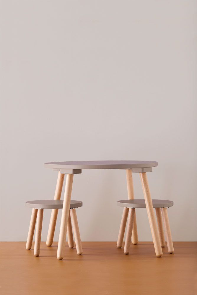 Table and stools light brown