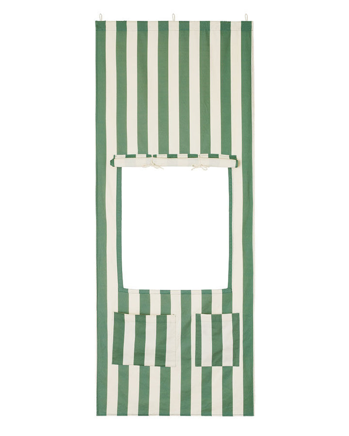 Doorway kiosk stripe green