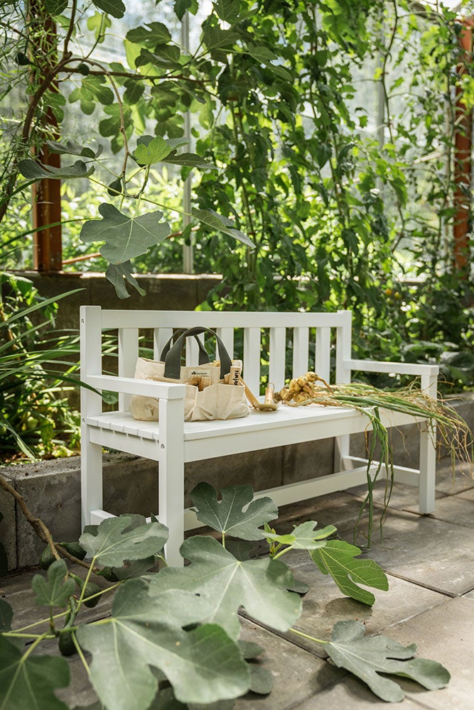 Garden sofa and table set white 
