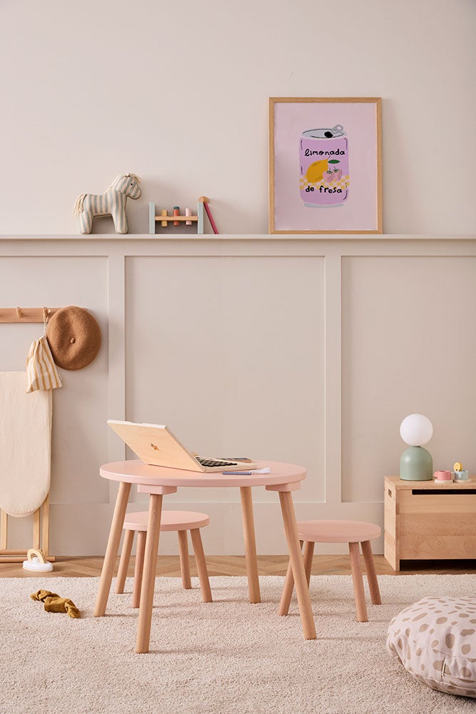 Stool and table set apricot