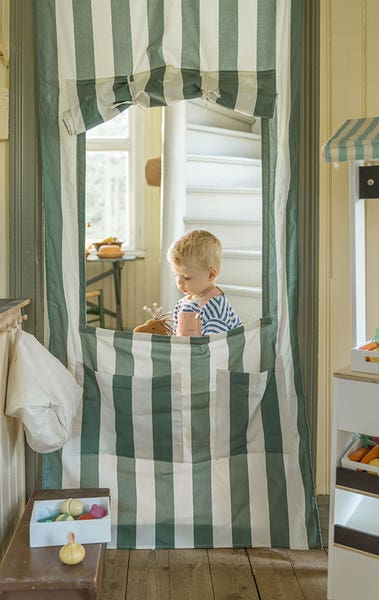 Kiosk dörr rand grön