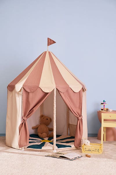 Pavillion tent stripe dusty brown