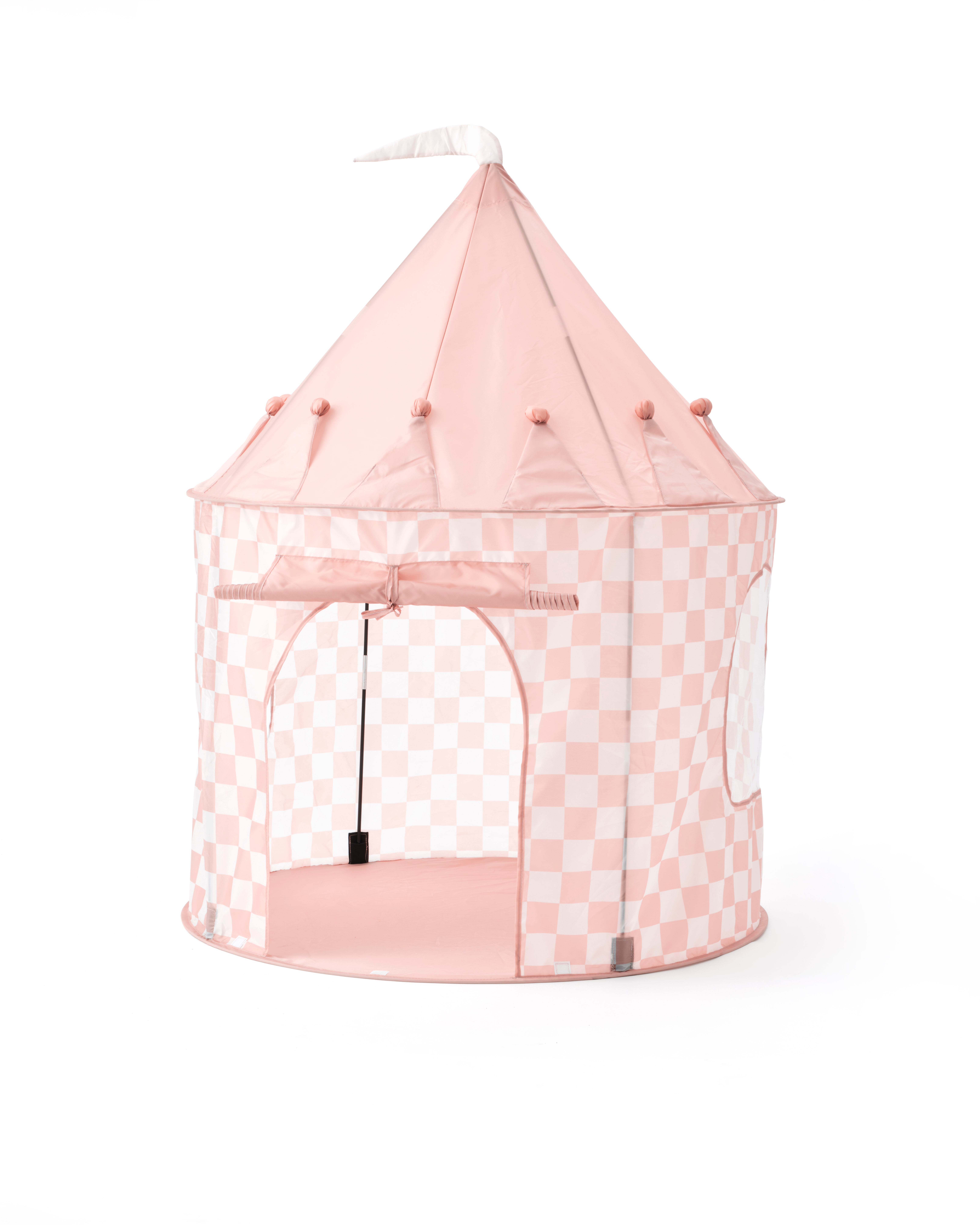 Play tent check apricot