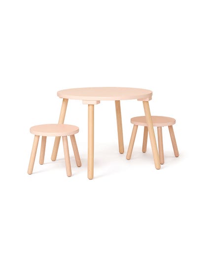 Stool and table set apricot