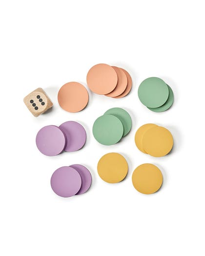 Jeu Ludo set dés et pions
