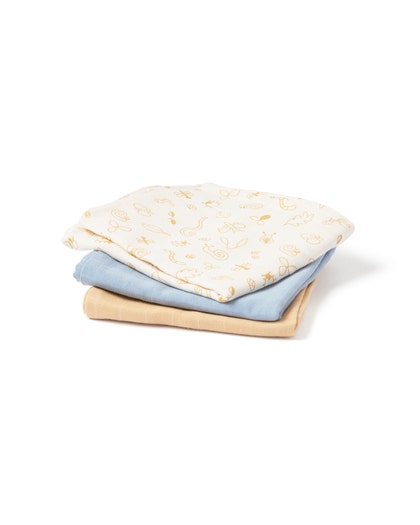 Muslin baby blanket blue mix