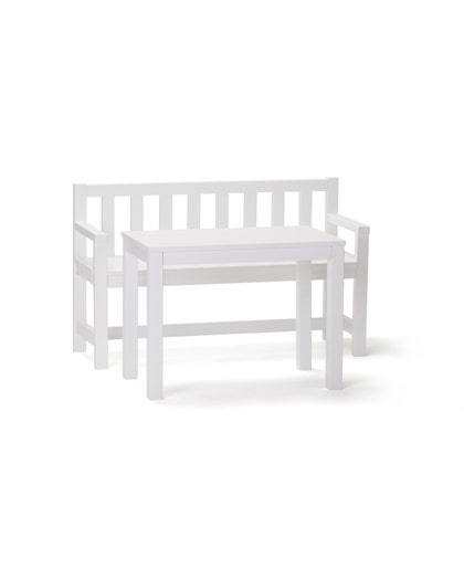 Garden sofa and table set white